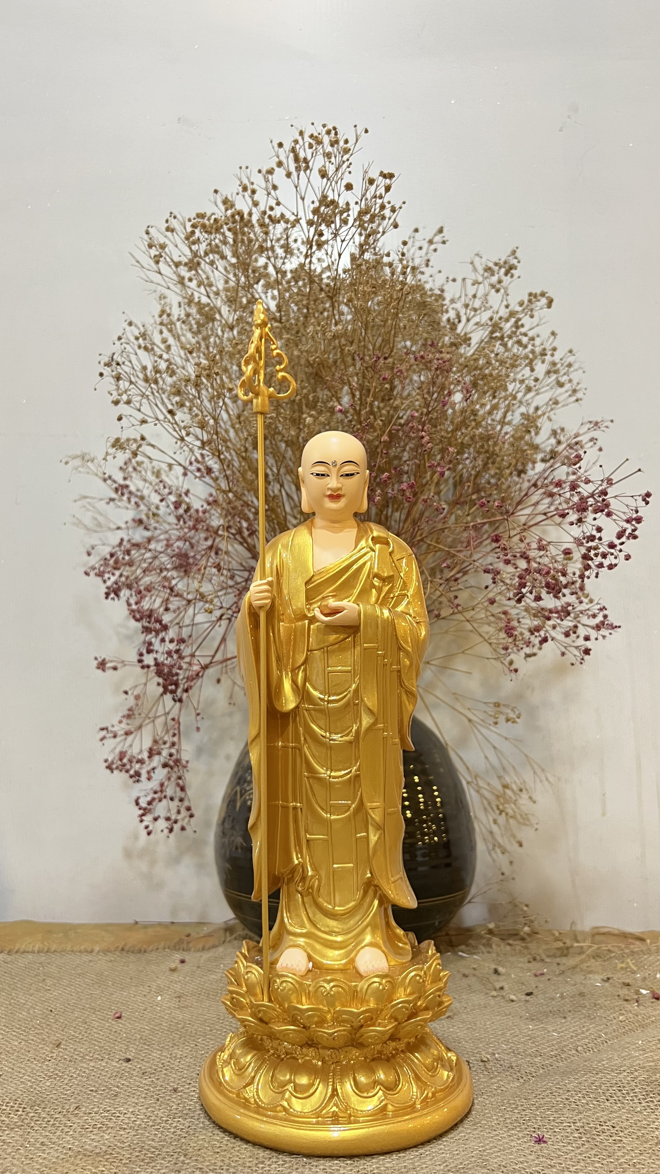 Tượng Địa Tạng đứng 38cm