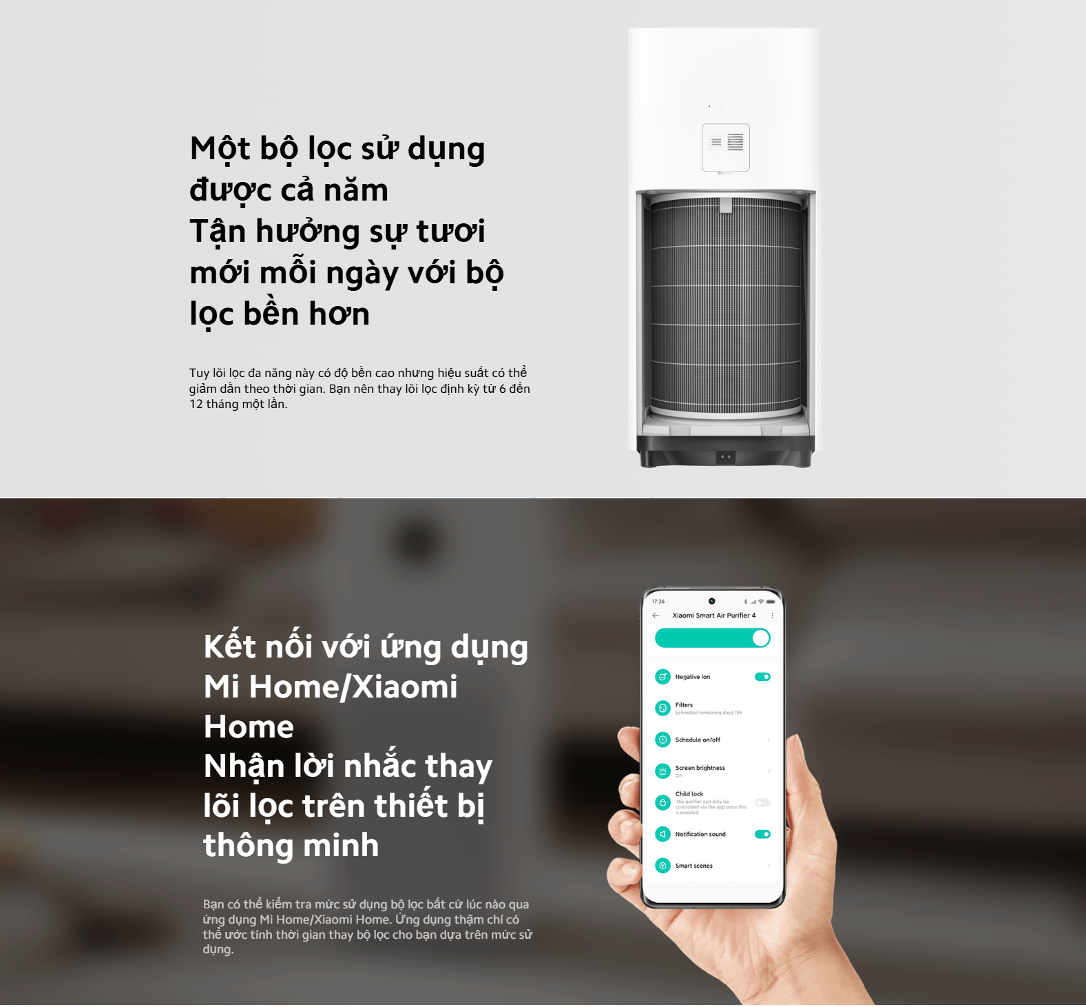 Lõi Lọc Không Khí Xiaomi Smart Air Purifier 4 Filter - Hàng Chính Hãng
