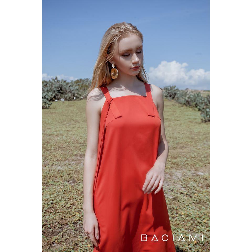 Baciami-Đầm Suông 2 Dây Cổ Vuông