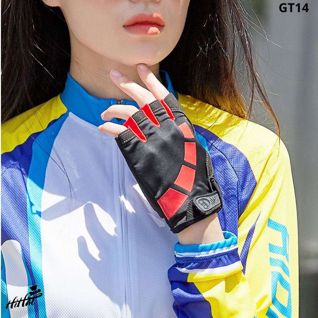 Găng tay đạp xe, găng tay nửa ngón tập thể dục nam nữ, bao tay thể thao, bao tay tập gym GT14 - M