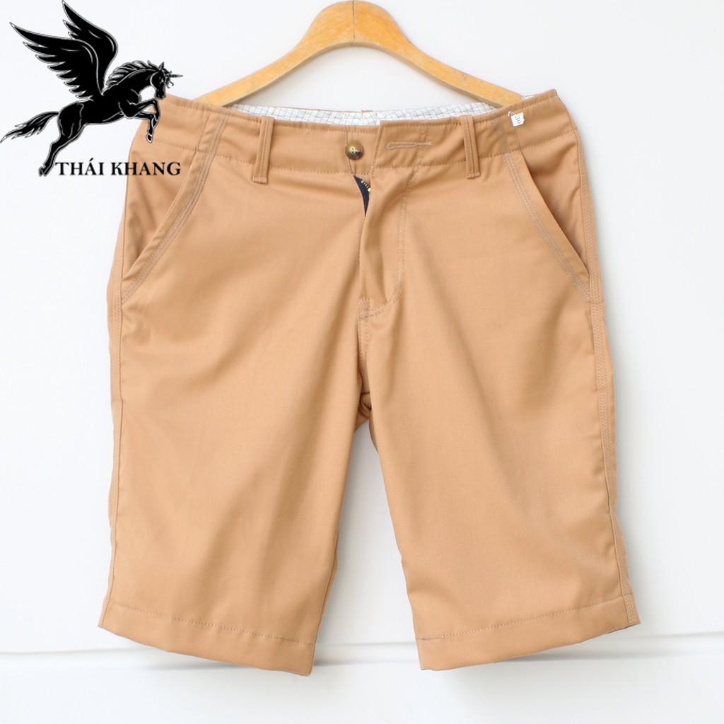Quần short kaki nam vải đẹp cotton dày mặc mát loại quần short dây kéo