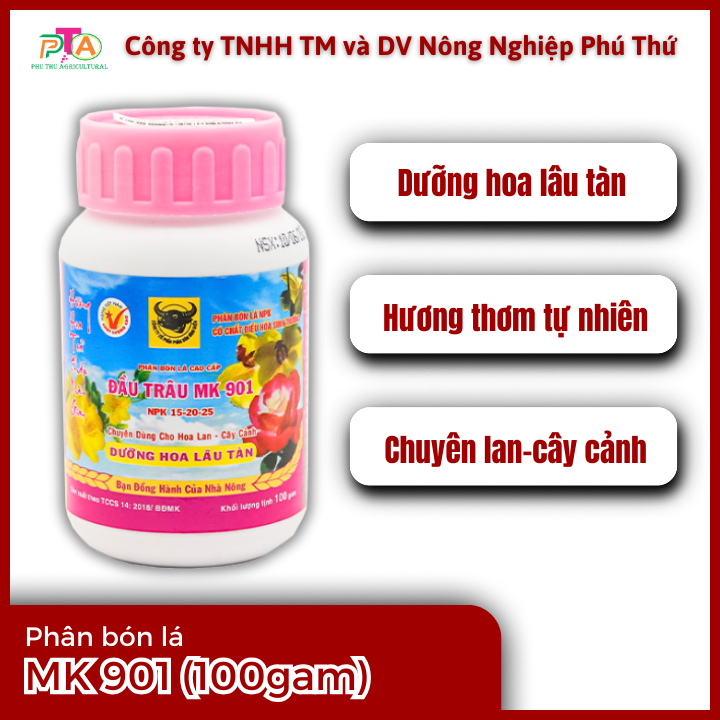 Phân Bón Lá Cao Cấp Có Chứa Chất Điều Hòa Sinh Trưởng Đầu Trâu MK 901 Hũ 100gam