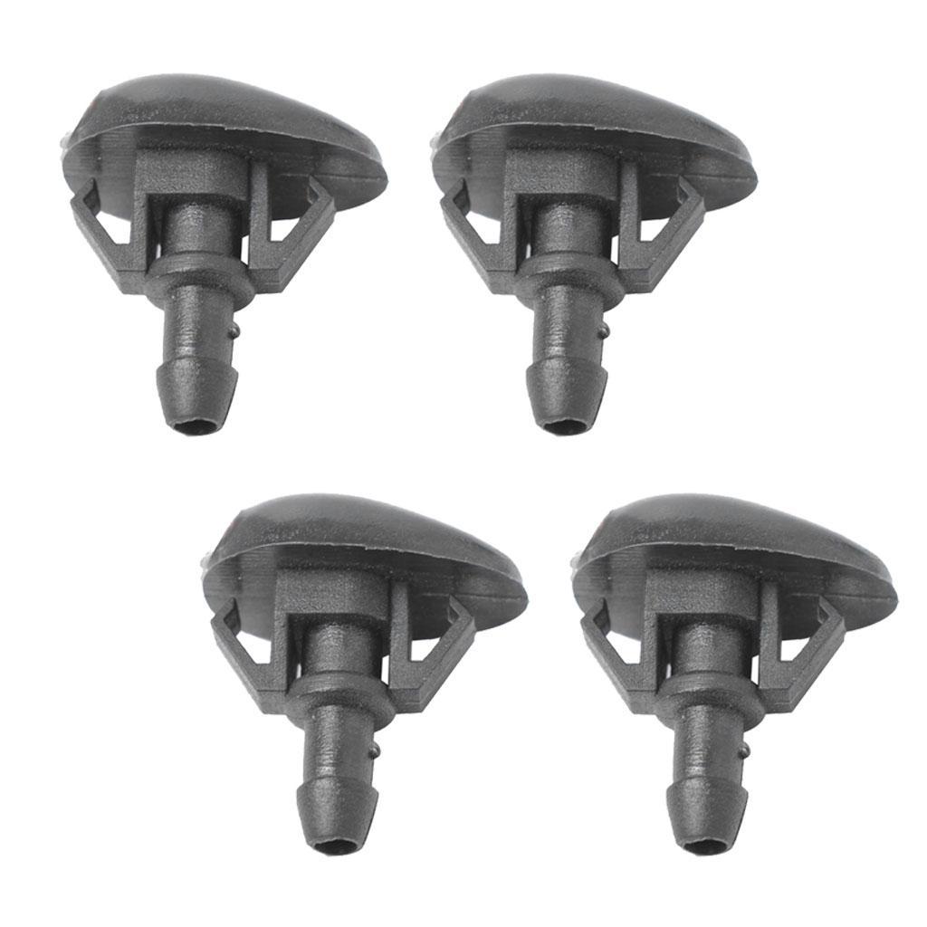 4x Black Windshield Wiper Water Spray Jet Washer Nozzles for Frontier