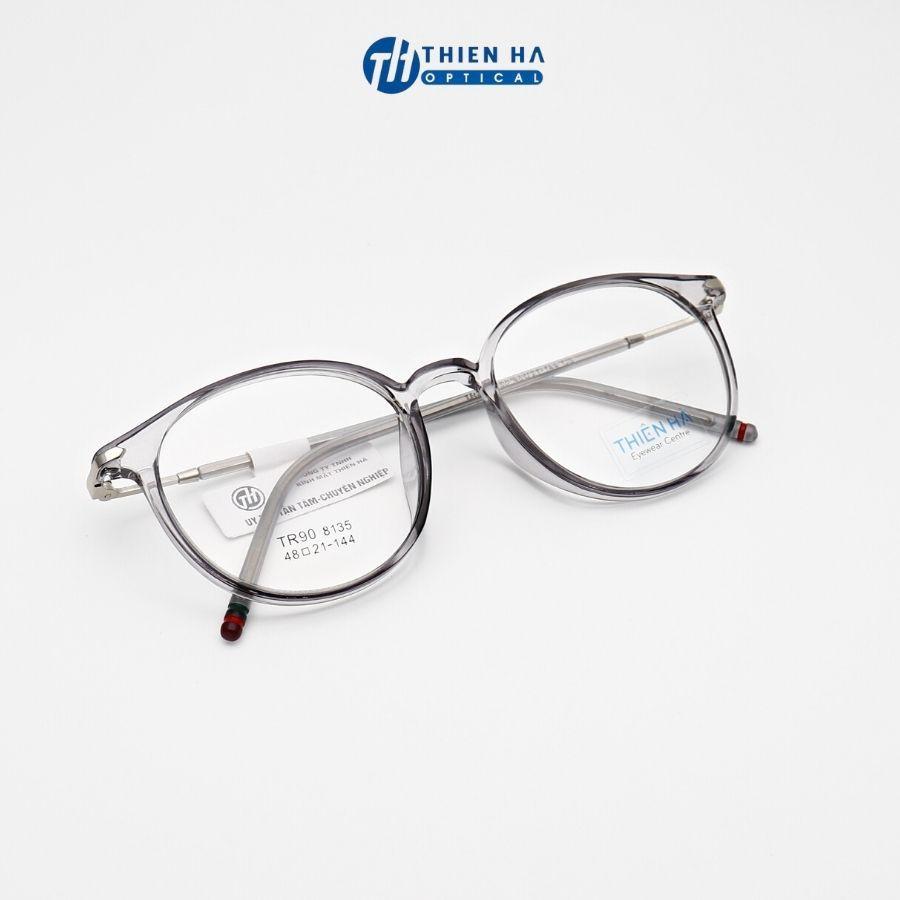 Gọng kính tròn nữ THIÊN HÀ OPTICAL TH8135 dáng tròn chất liệu nhựa nhẹ thời trang đeo giả cận nhiều màu