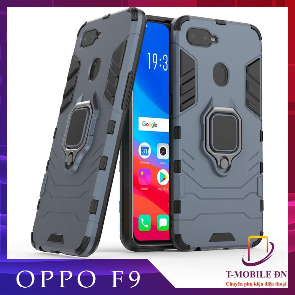 Ốp lưng cho Oppo F9 iron man chống sốc kèm nhẫn xoay chống xem video bảo vệ camera