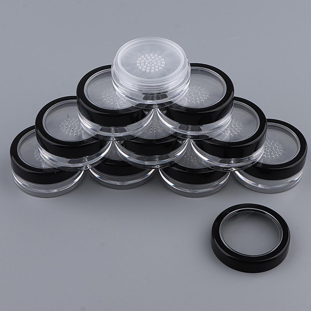 10 Pieces Empty Powder Case PP Plastic Box Cosmetic Makeup Loose Powder Jar