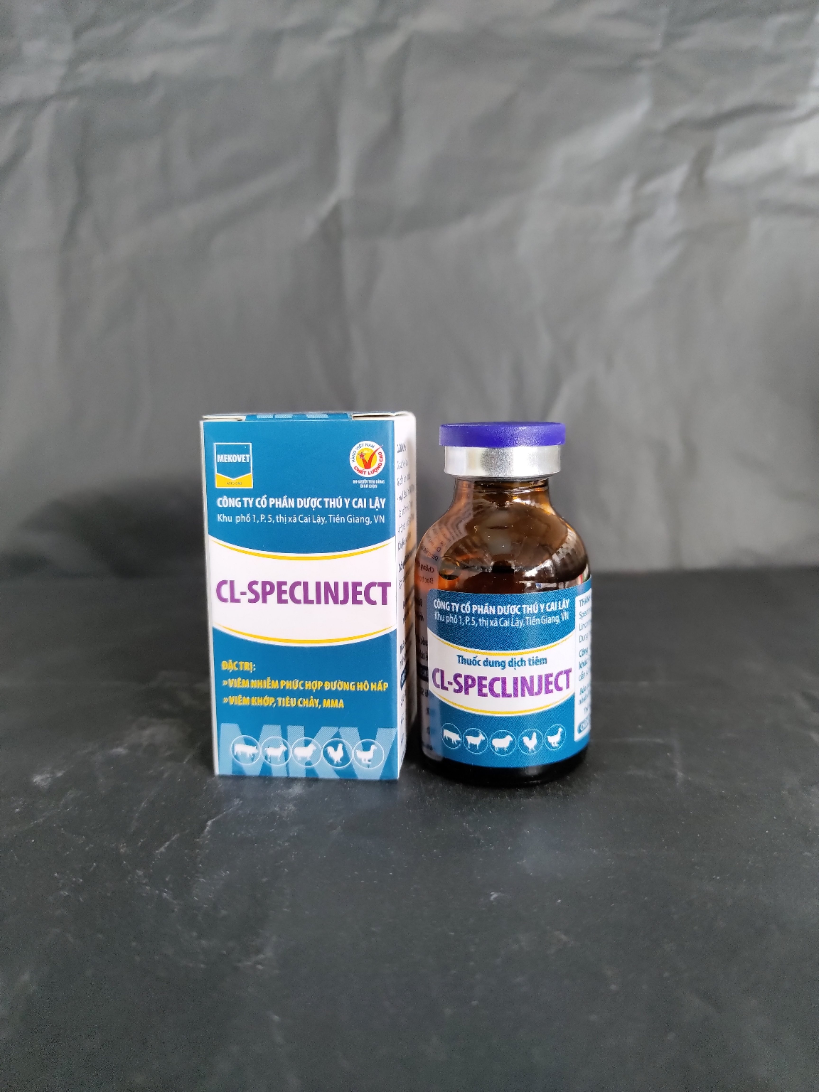 CL SPECLINJECT Thuốc dung dịch tiêm trị viêm ruột, tiêu chảy viêm hô hấp viêm phổi khó thở trên heo bê dê cừu gia cầm chó mèo