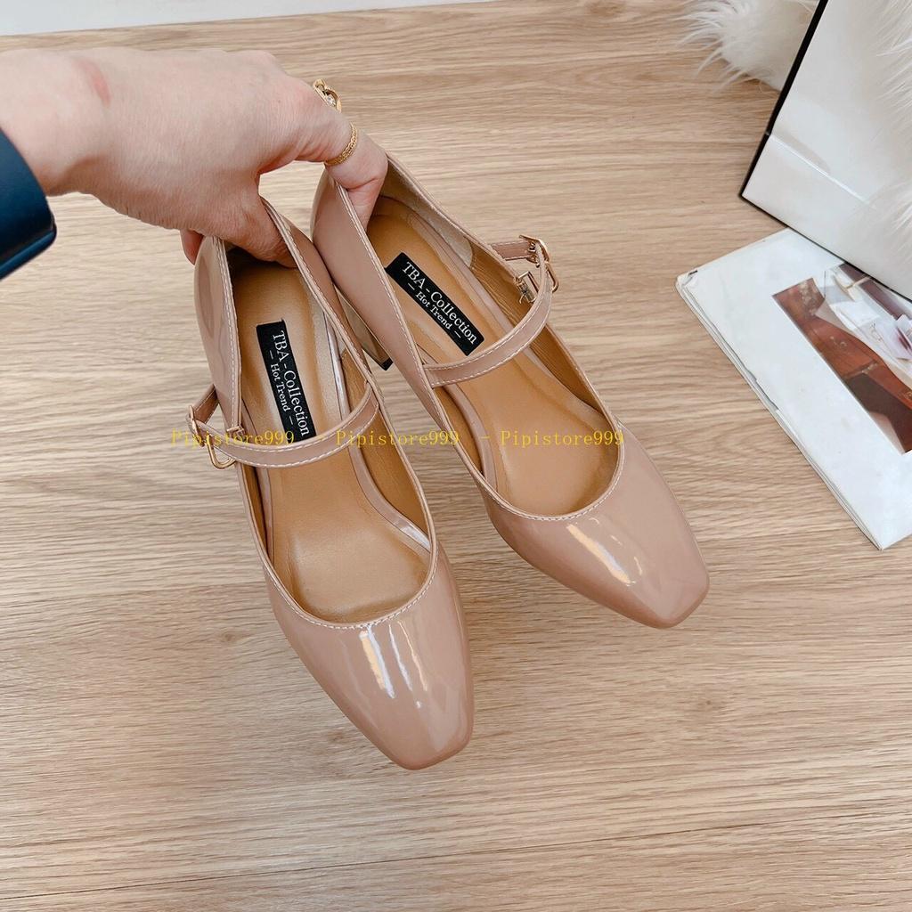 Giày búp bê marryjane da bóng quai ngang đế vuông 5cm style Hàn Quốc G121