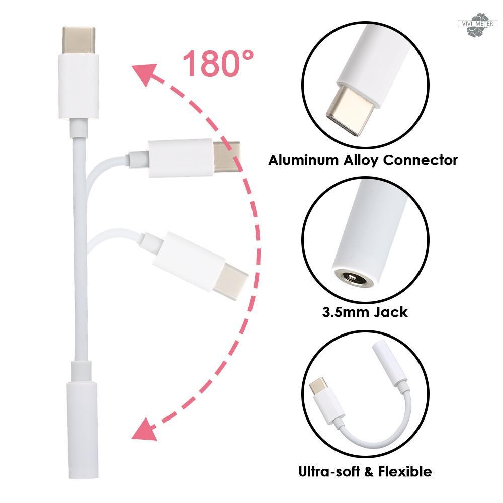 USB C to 3.5mm Headphone Jack Adapter with Digital Audio Cable Type C Jack Adapter for XIAOMI OPPO 