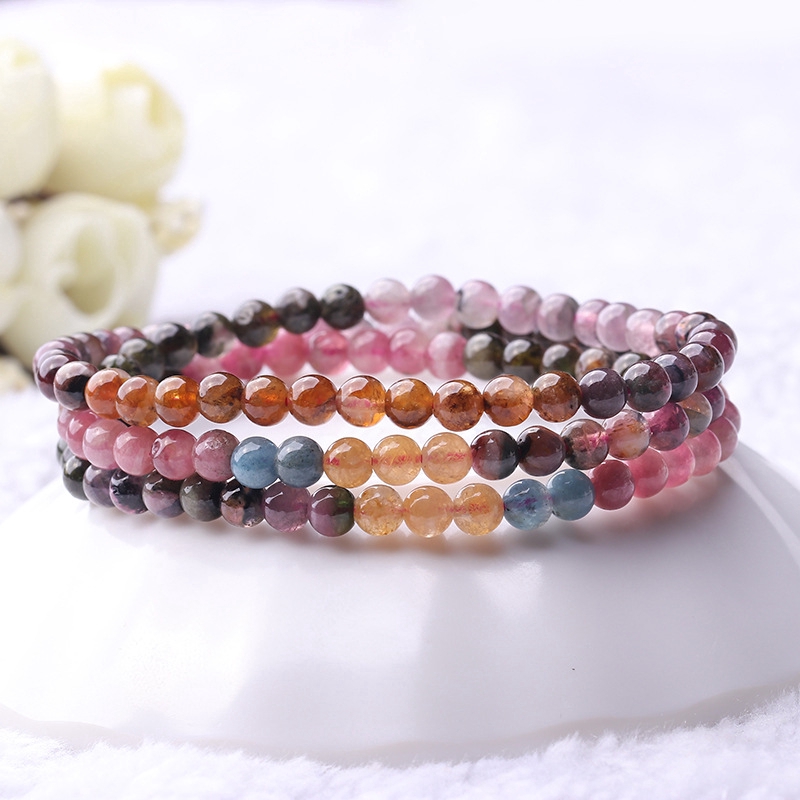 Vòng tay đá tourmaline quấn 3 vòng 6,5mm tự nhiên