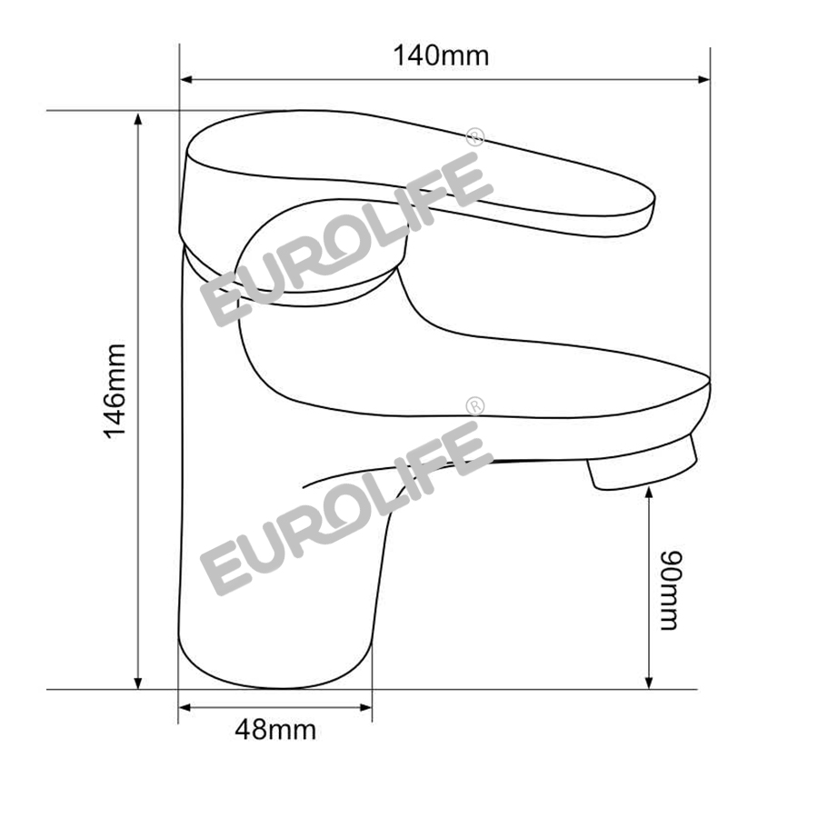 Vòi lavabo nóng lạnh Eurolife EL-6002 (Trắng bạc)