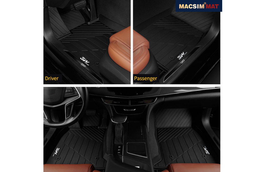 Thảm lót sàn xe ô tô Cadillac CT6 2015- đến nay nhãn hiệu Macsim 3W - chất liệu nhựa TPE đúc khuôn cao cấp - màu đen.