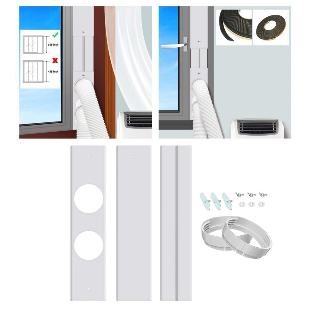 Portable Air Conditioner Window with Coupler for Exhaust Hose Universal