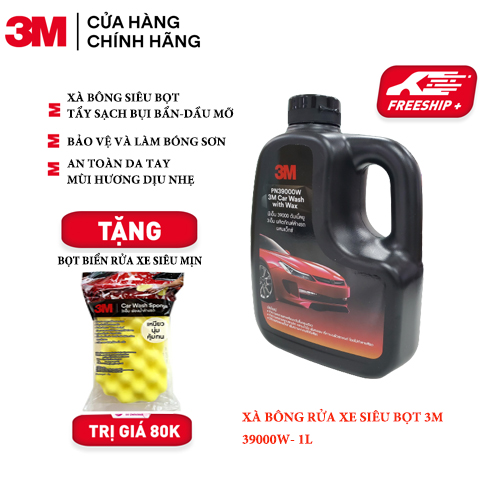 Xà bông rửa xe siêu bọt 3M Car Wash With Wax PN39000W- 1Lít