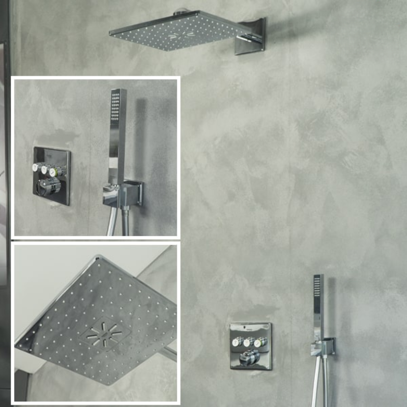 Sen Âm Tường Grohe 34706000 Smartcontrol, Bộ Sen Vòi Bát Vuông, Chất Liệu Thép Không Gỉ, Nhập Đức, BH 12 Tháng