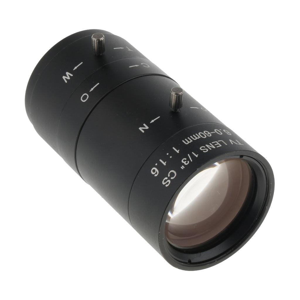 6mm 60mm F1.6 3 MP  Varifocal  Industrial Camera Lens CS Bracket