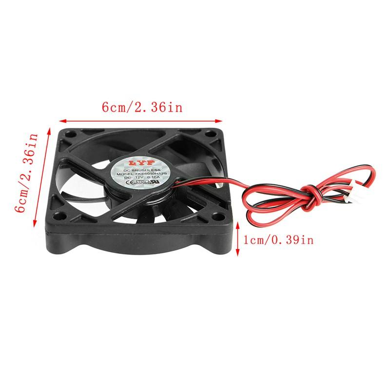 Quạt tản nhiệt DC 12V 2-Pin 60x60x10mm cho CPU máy tính