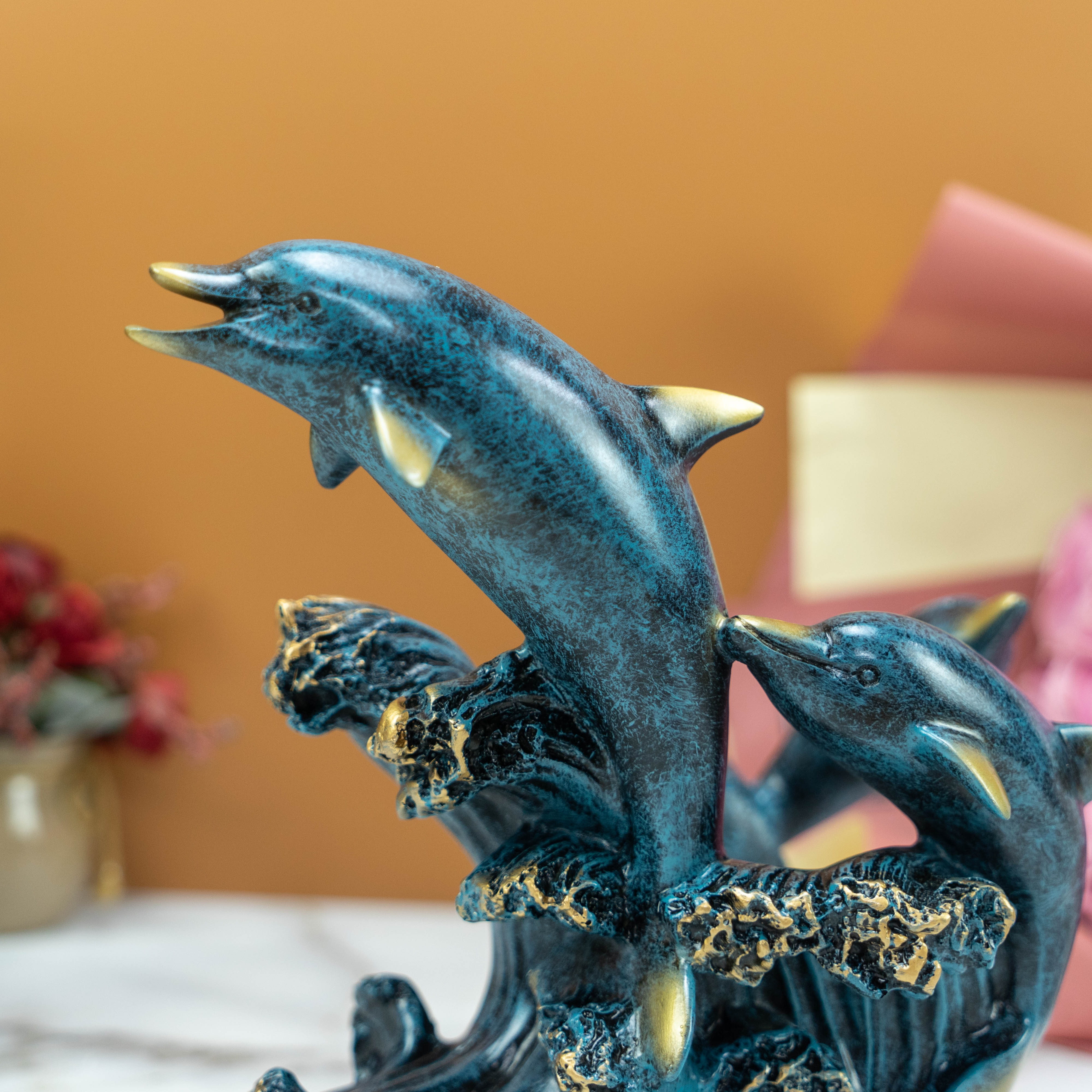 Kệ rượu vang Cá heo trên sóng - Trang trí tủ rượu, nhà bếp, decor phòng khách, nhà hàng, quán cafe
