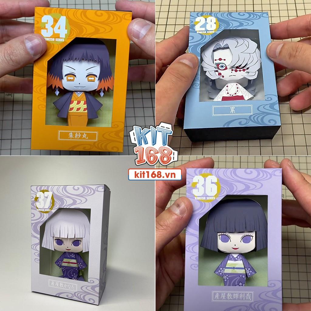 Mô hình giấy Anime Trọn bộ 45 nhân vật Chibi Kimetsu no Yaiba Combo 0038 + kit mô hình hộp trang trí