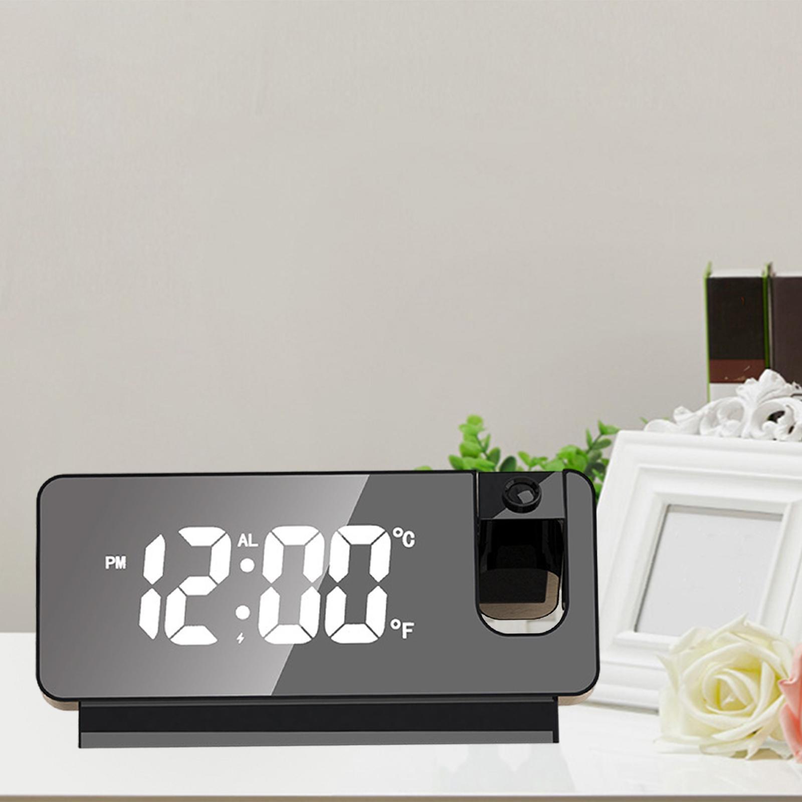 LED Projector Alarm Clock Loud Alarms Wall Ceiling USB Quiet for Students