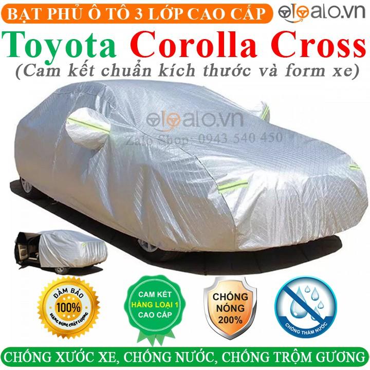 Bạt Phủ Ô Tô Toyota Corolla Cross Cao Cấp 3 Lớp Chống Nắng Nóng Chống Nước Chống xước