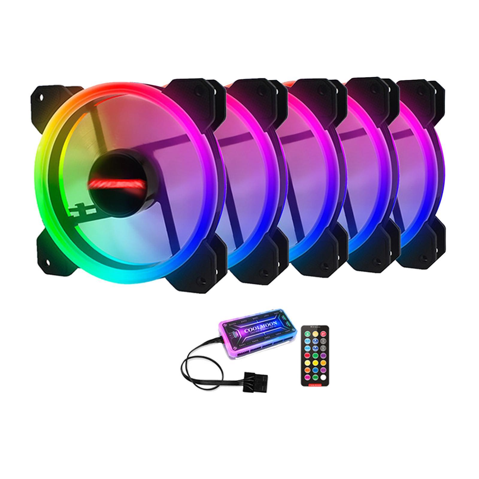 12cm RGB Computer Case Cooling Fan with Controller Remote 3 fan controller A
