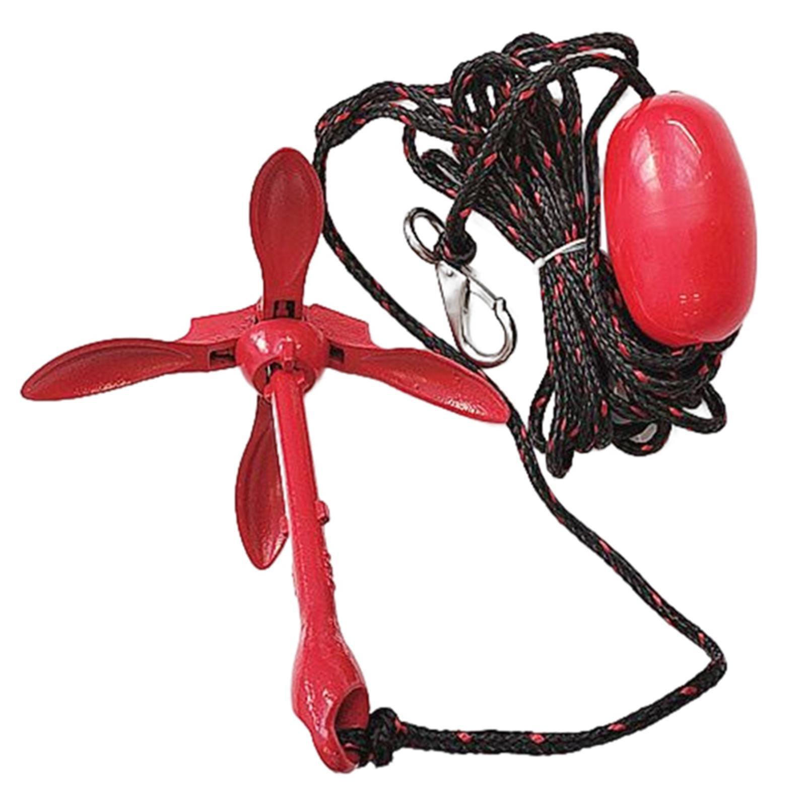 Red 3.5lb Boat Anchor Folding Grapnel Anchor Accessory for Fishing Kayaks