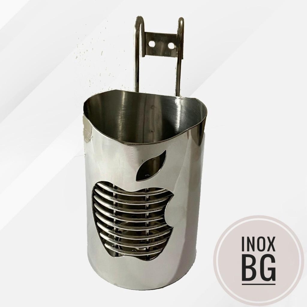 Ống đựng đũa inox - Ống đựng đũa muỗng đơn inox cao cấp đơn hình táo