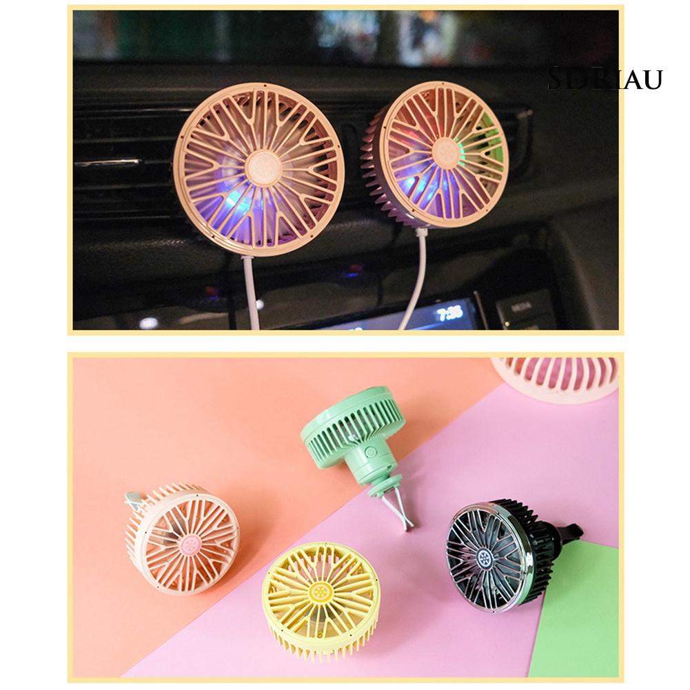 Quạt Làm Mát Usb Mini Có Đèn Led 7 Cánh Cho Xe Hơi