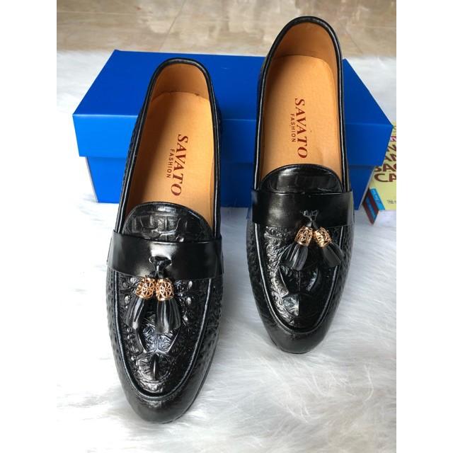 GIÀY LƯỜI, GIÀY MỌI NAM DA MỀMMÀU ĐEN