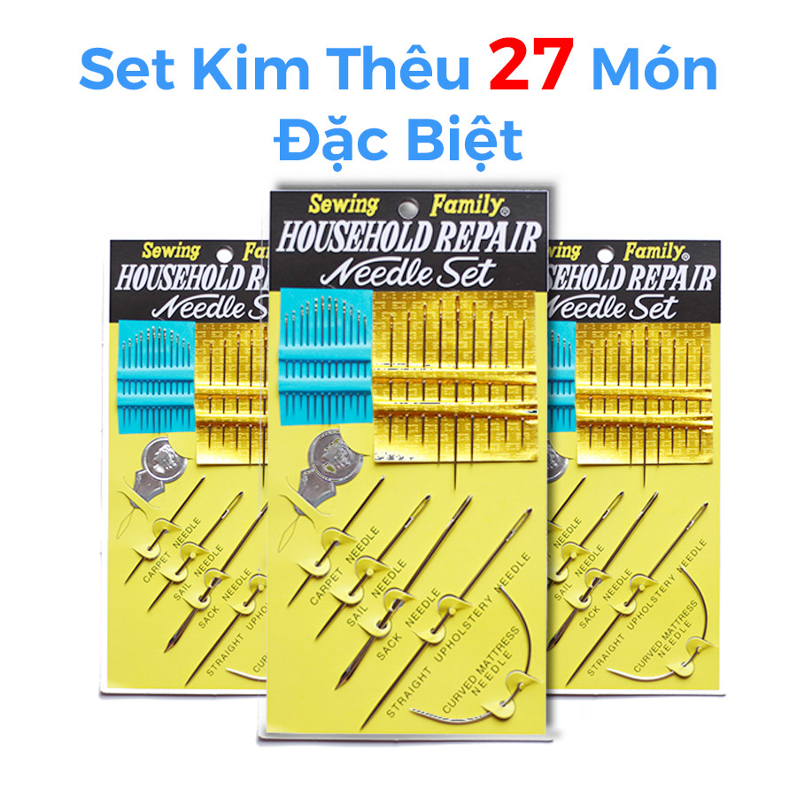 Bộ kim thêu tay, may vá đầy đủ 27 món đa năng tiện lợi | Household Repair Needle Set 27 pieces