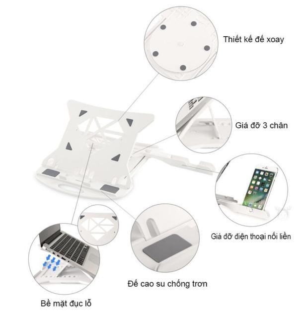 Giá Đỡ Laptop Điện Thoại COOSKIN Thiết kế đế xoay - Riki Shop