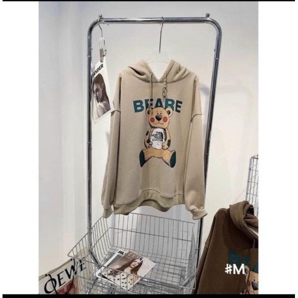 Hoodie nam nữ in hình gấu BEABE Có Mũ Chất Nỉ Cao Cấp mềm mịn dày dặn TP939