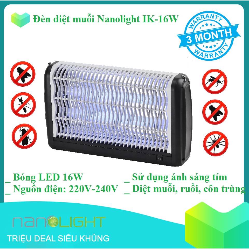 Đèn diệt muỗi và côn trùng Nanolight IK-16W - Trắng