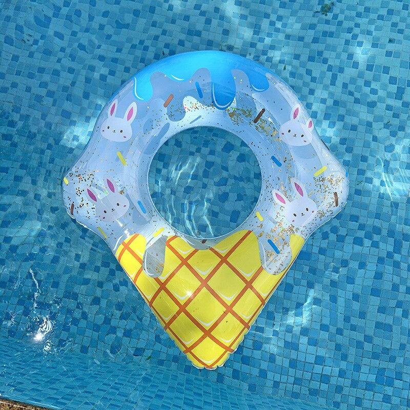 70 # Hình dạng kem Vòng bơi hồ bơi bơm hơi cho trẻ em Hồ bơi PVC dày Vòng tròn phao cao su