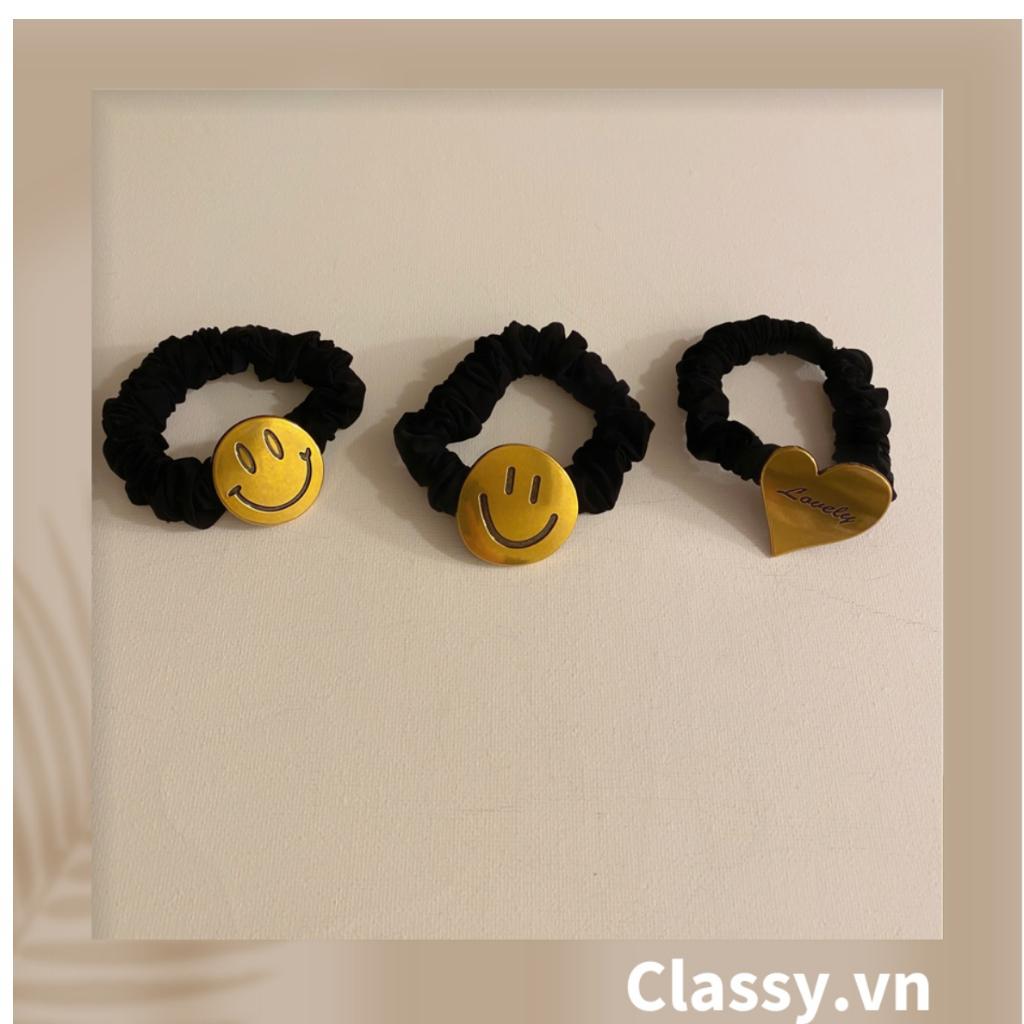 Dây cột tóc Classy màu đen basic, một vòng dây co dãn tốt dành cho nữ PK1213