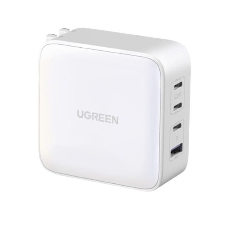 Ugreen UG15336CD226TK 100W Bộ sạc nhanh Nexode GaN 3 cổng USB Type-C + USB-A Màu Trắng chuẩn cắm US - HÀNG CHÍNH HÃNG