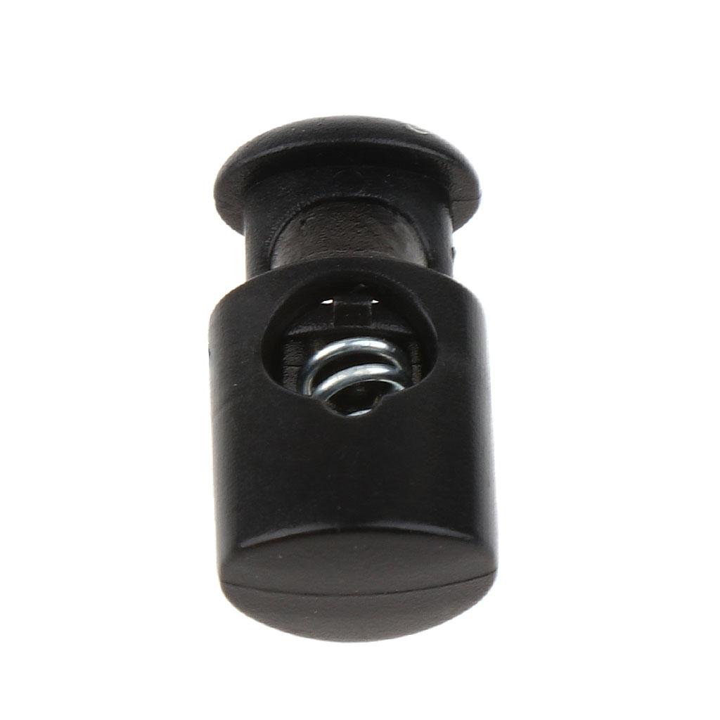 4pcs Black Plastic Toggles Spring Stop 1-3mm Drawstring Rope Cord Locks