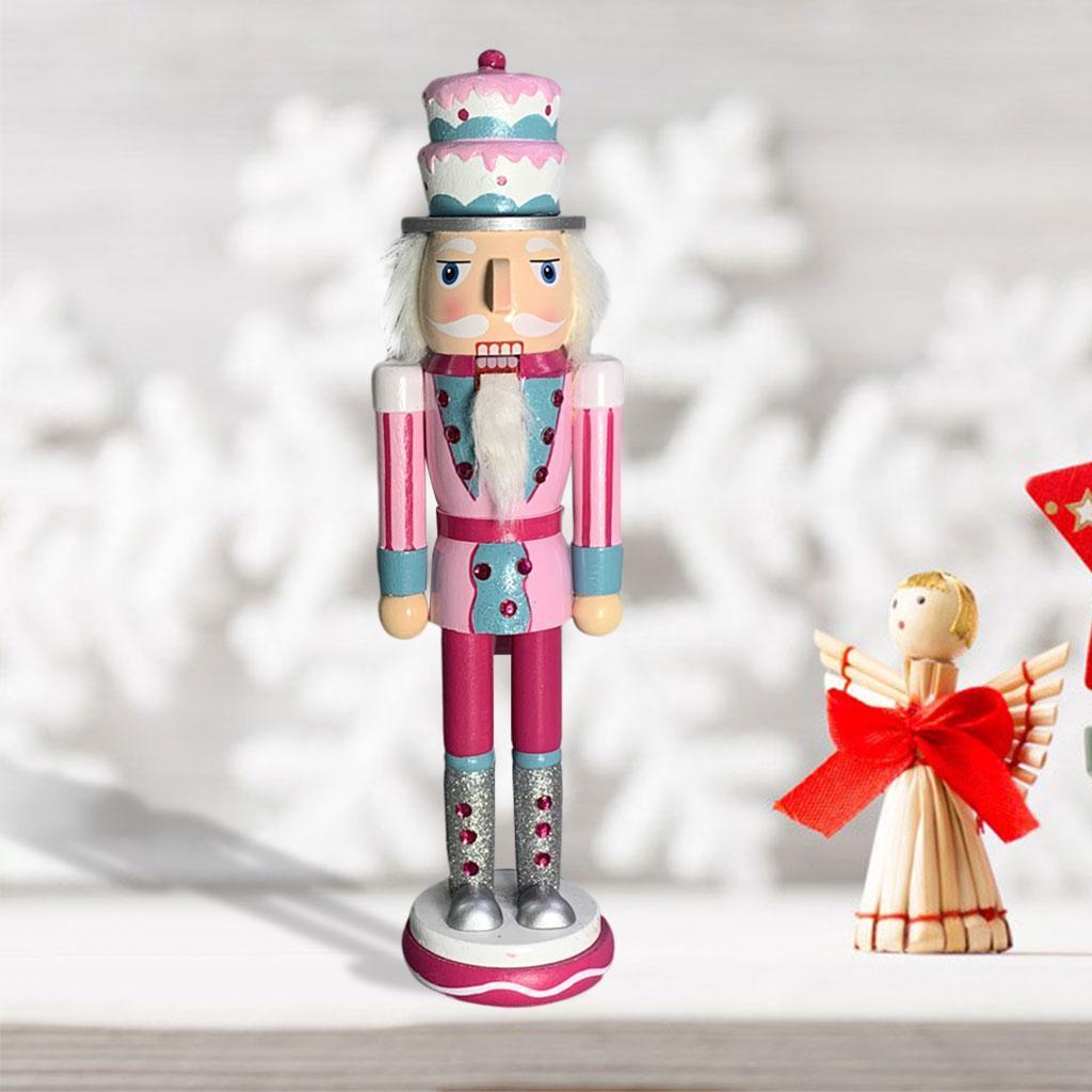 Wooden Nutcracker Soldier Figurine Ornament for Cake