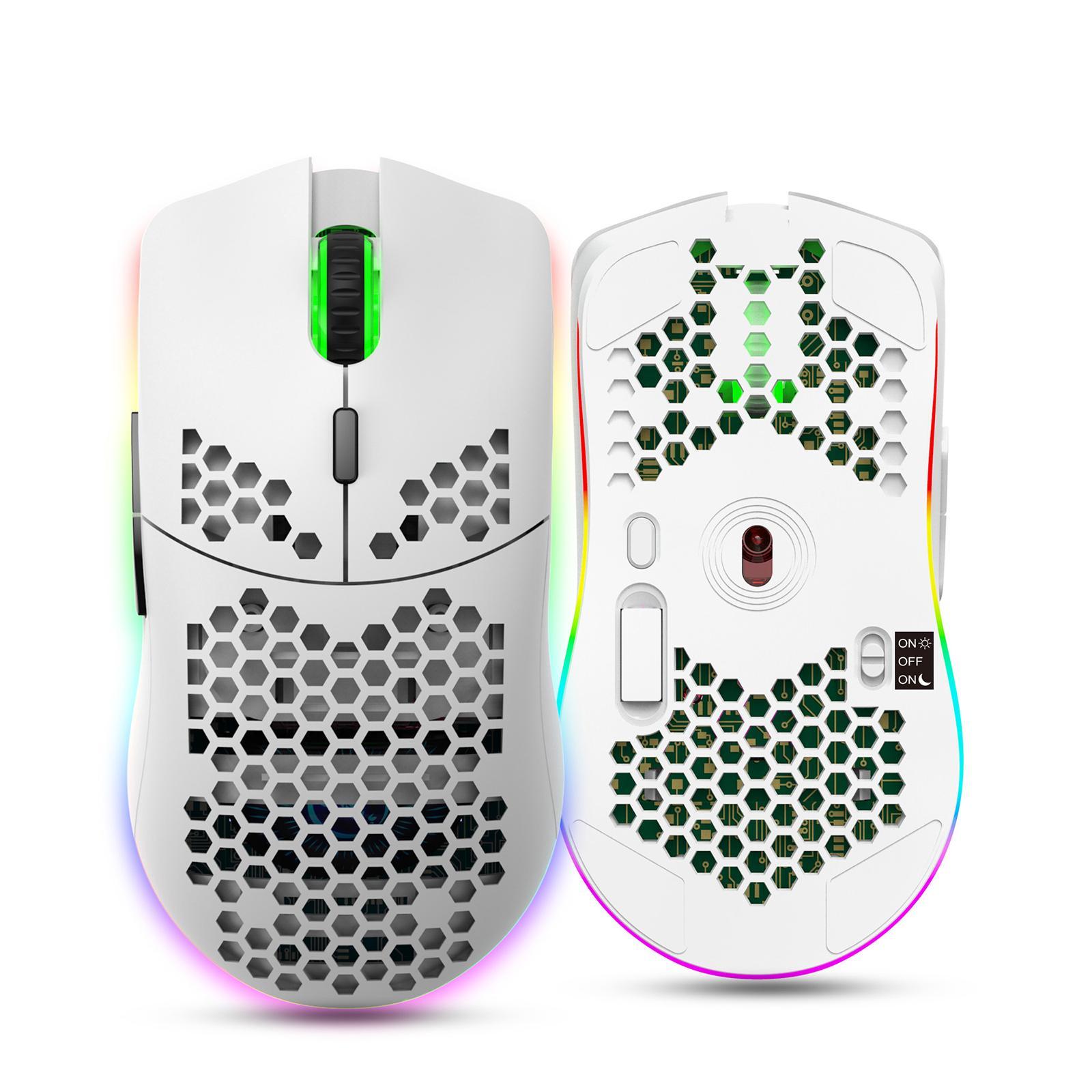 Gaming Mouse Rechargeable 7 RGB Backlit Colors 3200DPI for Office PC