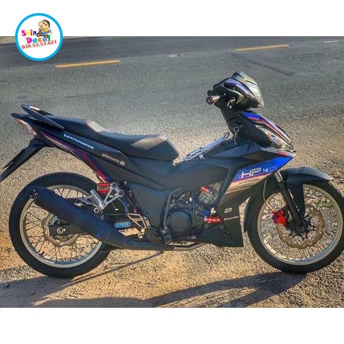 Tem xe winner hp4 crom xanh đen