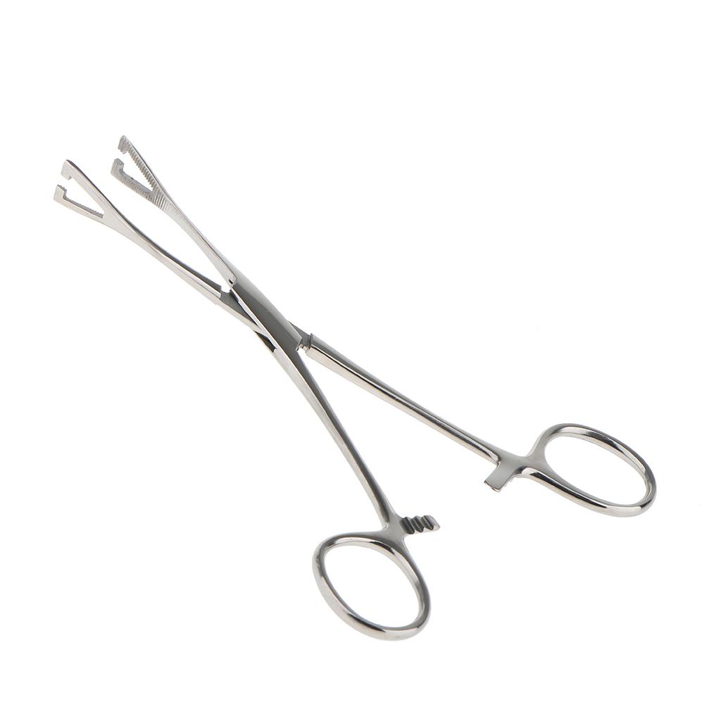 2pcs 6" Stainless Steel Slotted Triangle Forceps Body Piercing Septum Clamp