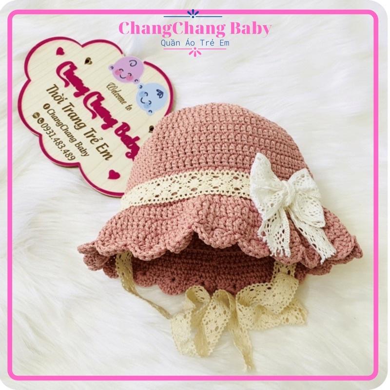 Nón handmade màu hồng pastel cho bé gái