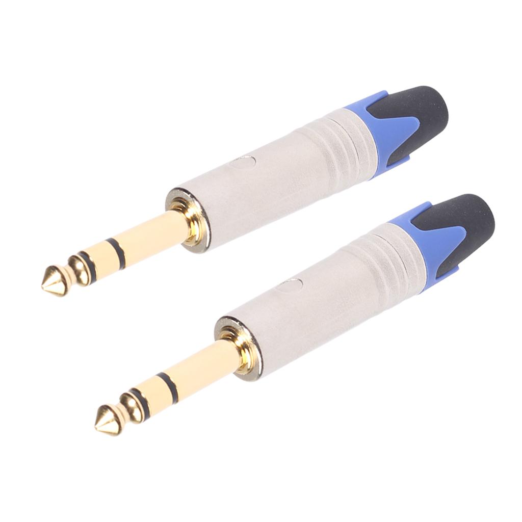 6.35mm Stereo Jack Connector For DIY Audio Soldering Adapter For Microphone