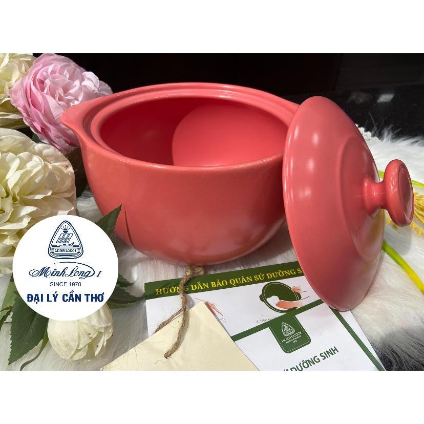 Nồi Sứ Dưỡng Sinh Minh Long Vesta_Màu đỏ_, Dùng Cho Bếp Từ_Healthy cook