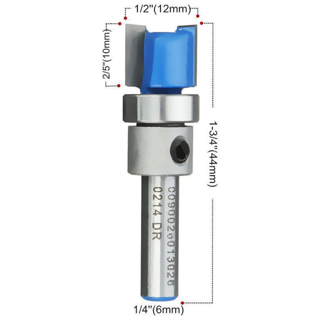 5x Router Bit 1/4 inch Shank Bearing Mortise Template Flush Trim Cutter Tool