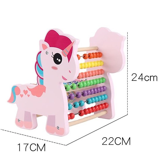 Đồ chơi trí tuệ bằng gỗ an toàn cho bé MK - Đàn 8 Thanh và Bộ tính toán cho bé hình Unicorn