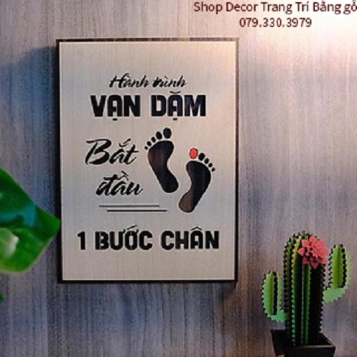 Tranh Nội Thất , Tranh Treo Tường Trang Trí Hành Trình Vạn Dặm Bắt Đầu 1 Bước Chân