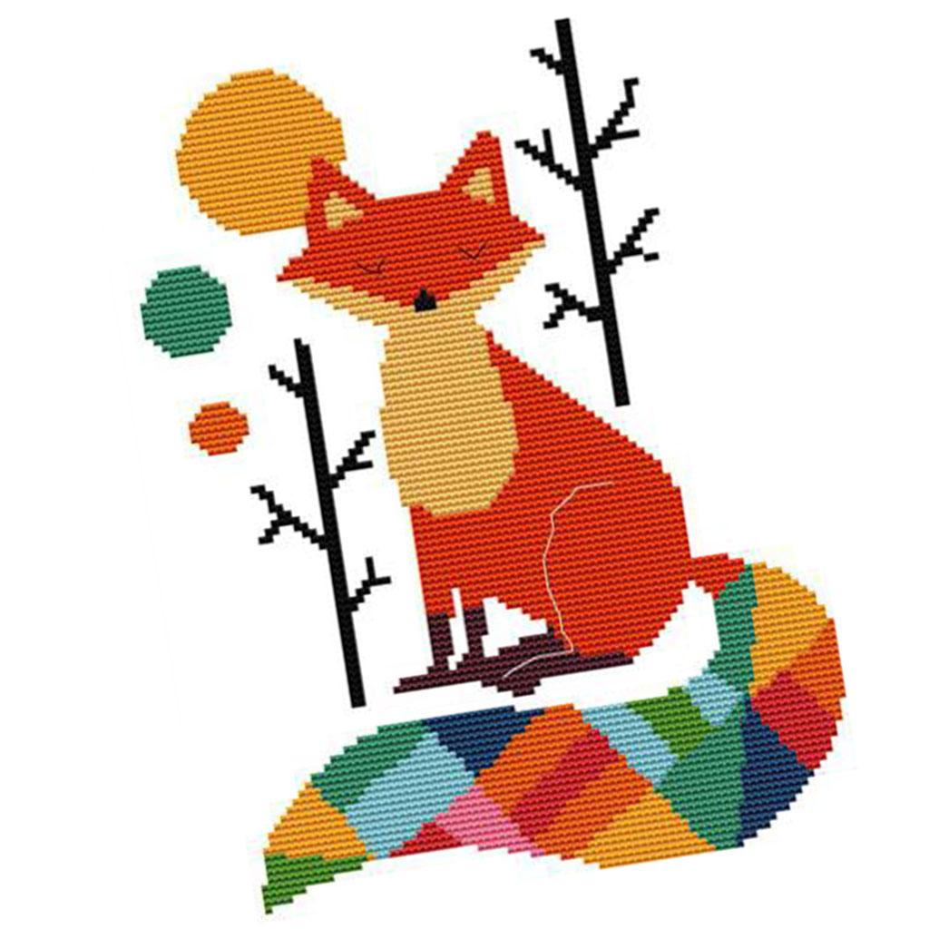 Printed Cross Stitch Kits Colorful Lowrie Embroidery Starter Kits Easy Patterns Embroidery for Girls Crafts Stamped Cross-Stitch Supplies Needlework