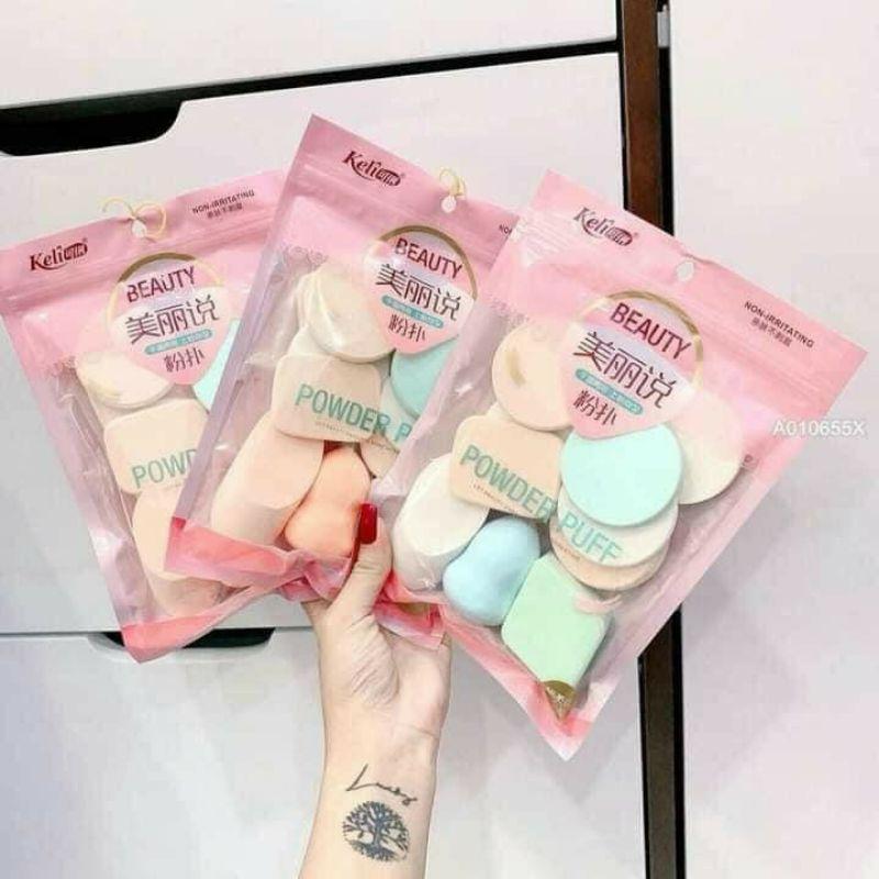 SET 13 BÔNG MÚT TRANG ĐIỂM KELI NỘI ĐỊA TRUNG